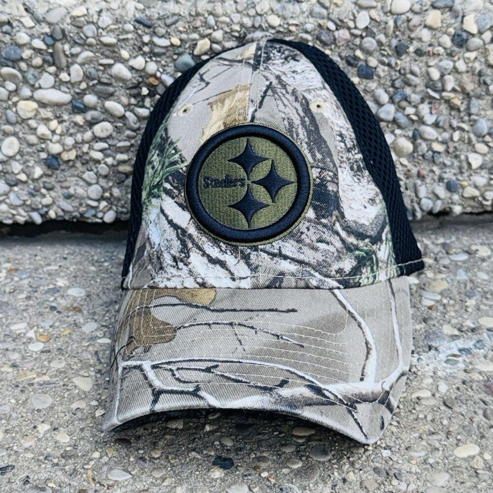 Pittsburgh Steelers Camo New Era 39Thirty Mesh Flex Fitted M-L Hat Cap NFL
